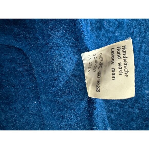 Giesswein Boiled wool long coat color blue size 38 EU / 6 US Vtg made Austria - Picture 4 of 7